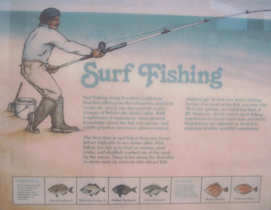 Surf fishing information sign