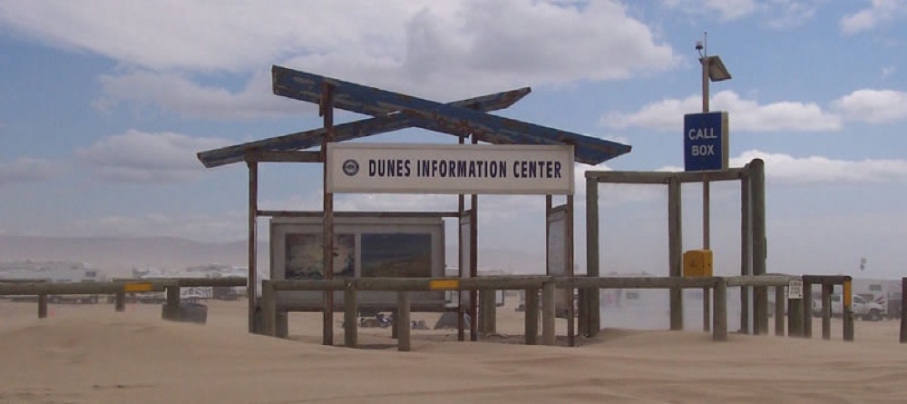 Dunes Information Center structure with call box